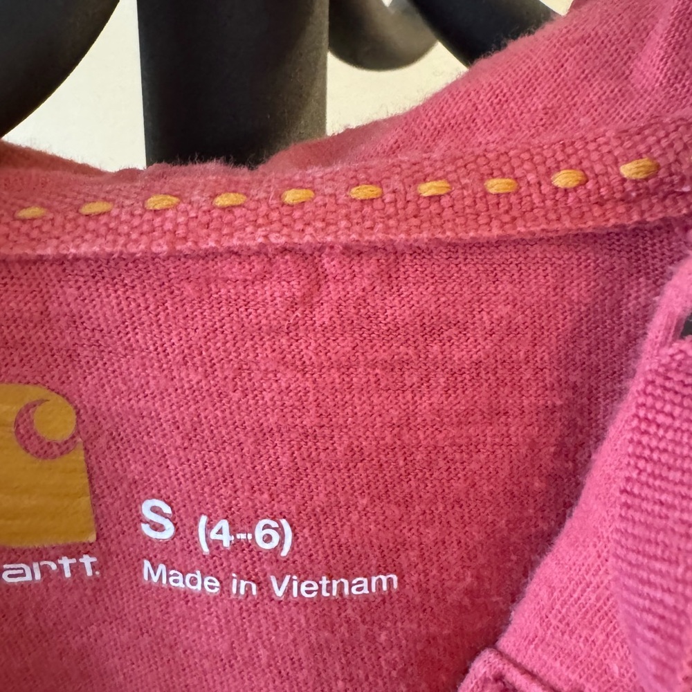 Preloved Coral Carhartt Long Sleeve Hoodie - Picture 3 of 5